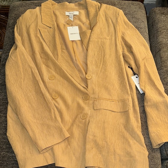 Forever 21 Women's Camel Double-Breasted Blazer - Picture 2 of 7